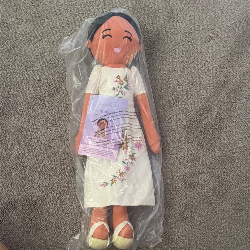 Embroidered Floral Doll with White Dress